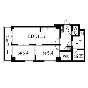 1K 間取り図