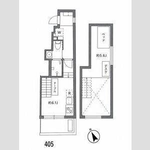 1DK 間取り図