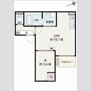 1LDK 間取り図