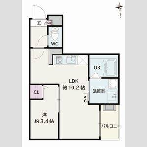 1LDK 間取り図