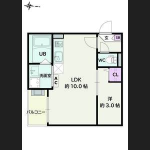 1LDK 間取り図