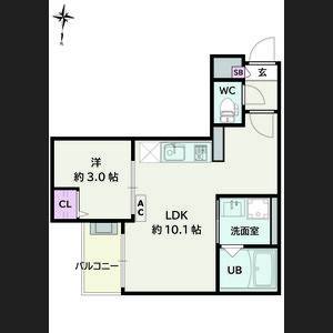 1LDK 間取り図