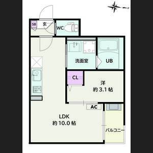 1LDK 間取り図