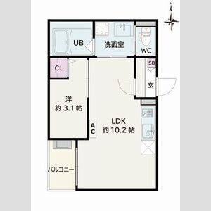 1LDK 間取り図