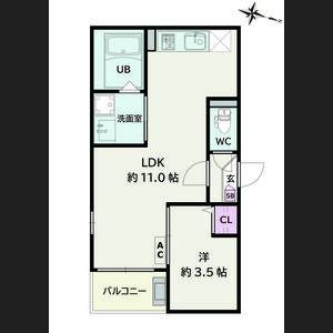 1LDK 間取り図