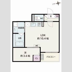 1LDK 間取り図
