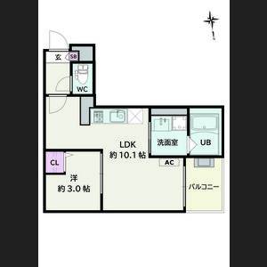1LDK 間取り図