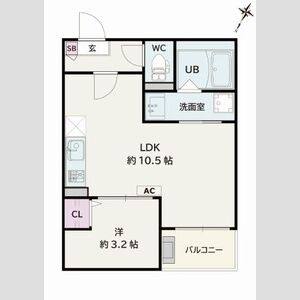 1LDK 間取り図
