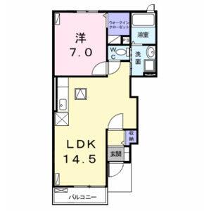 1LDK 間取り図