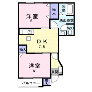 2DK 間取り図