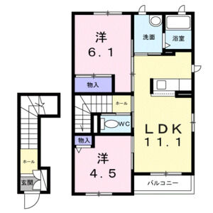2LDK 間取り図