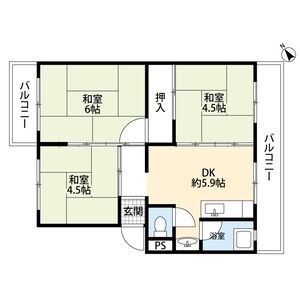 3DK 間取り図