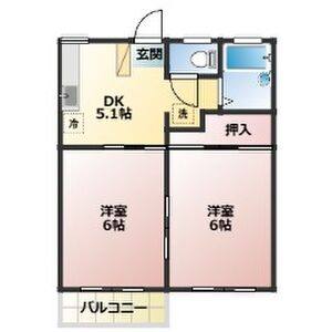 2DK 間取り図