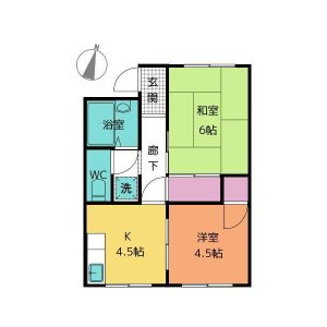 2DK 間取り図