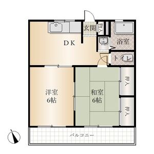 2DK 間取り図