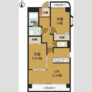 2LDK 間取り図