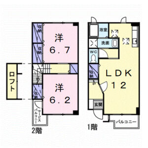 2LDK 間取り図