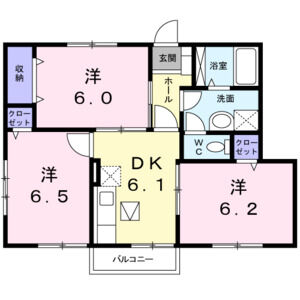 3DK 間取り図