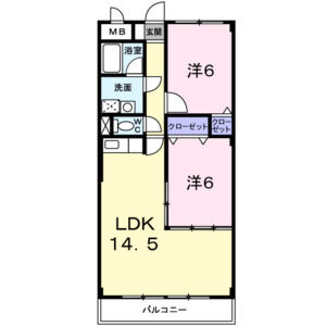 2LDK 間取り図