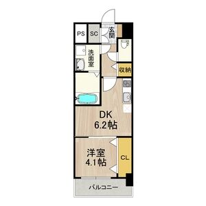 1DK 間取り図