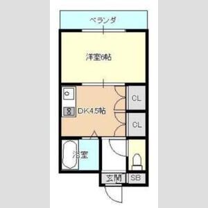 1DK 間取り図
