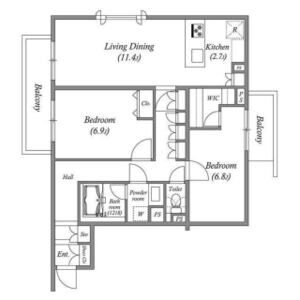 2LDK 間取り図