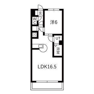 1LDK 間取り図