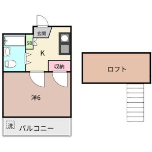 1K 間取り図