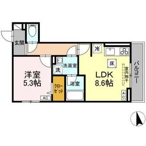 1LDK 間取り図