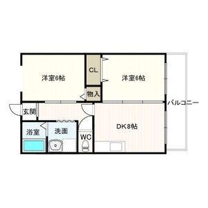 2DK 間取り図