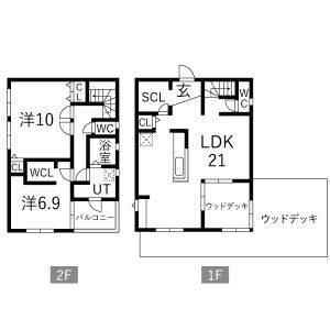 2LDK 間取り図