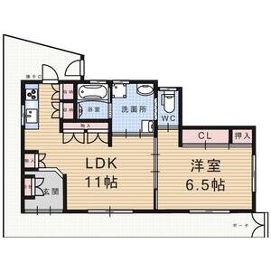 1LDK 間取り図
