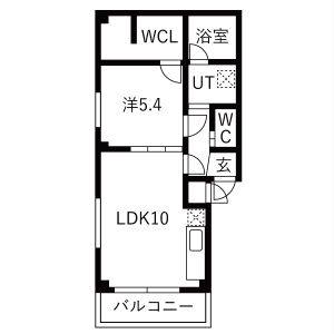 1LDK 間取り図