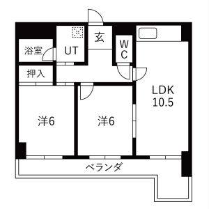 2LDK 間取り図