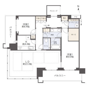 1LDK 間取り図