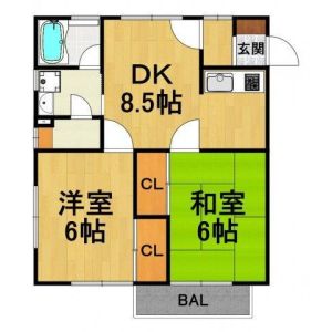 2DK 間取り図