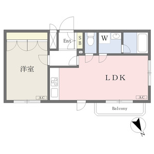 1LDK 間取り図