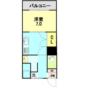 1DK 間取り図