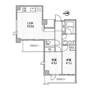2LDK 間取り図
