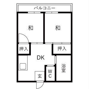2DK 間取り図