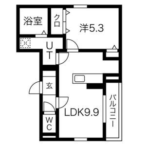 1LDK 間取り図