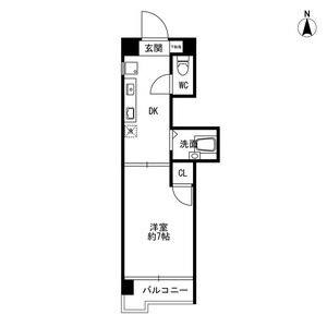 1DK 間取り図
