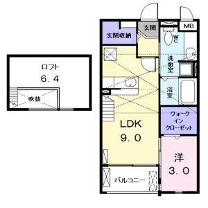 1LDK 間取り図