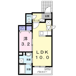 1LDK 間取り図