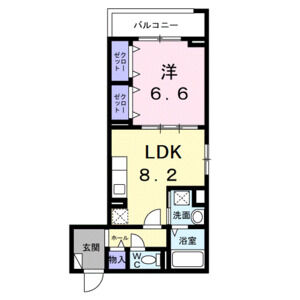 1LDK 間取り図