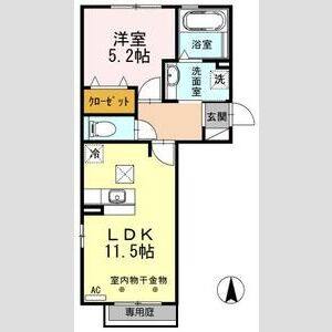 1LDK 間取り図
