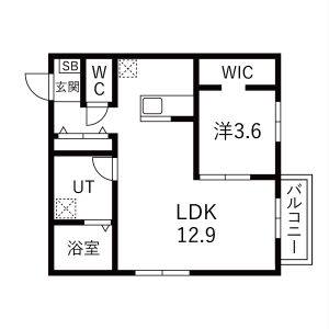 1LDK 間取り図