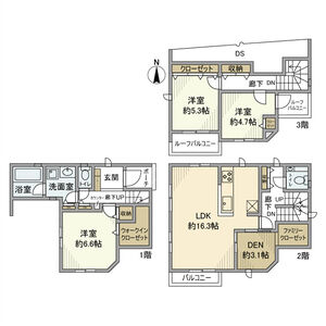 3LDK 間取り図
