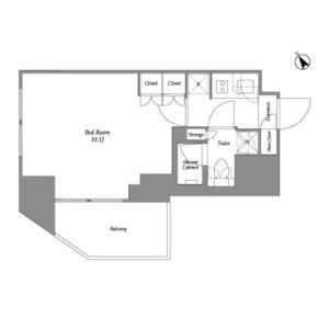 1K 間取り図