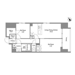 2LDK 間取り図